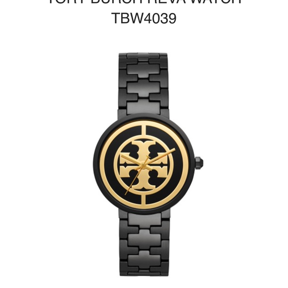 Tory Burch Reva Black Dial Black Steel Strap Watch for Women - TBW4036